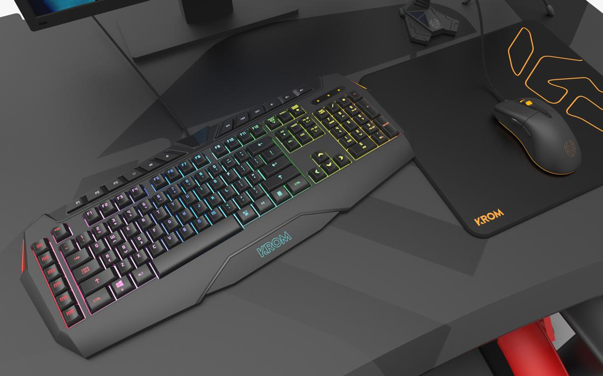 Teclado gaming - Krom Khaido, USB, QWERTY (Inglés)