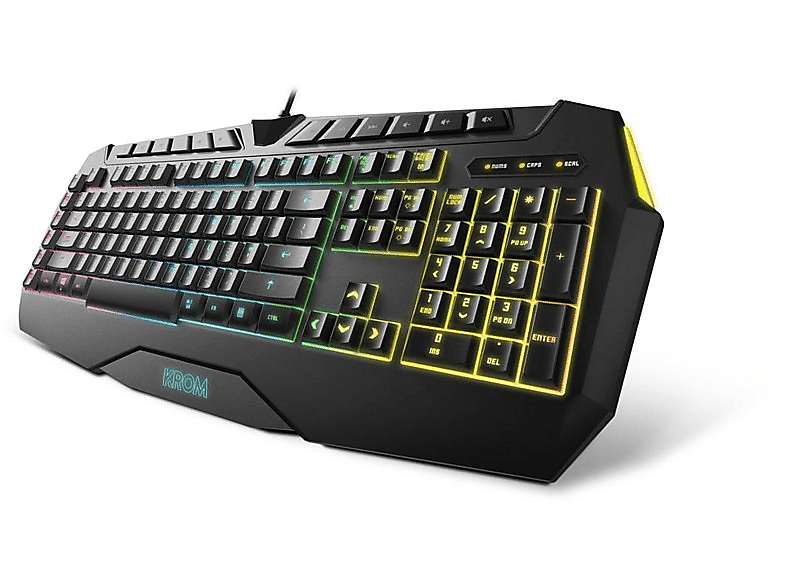 Krom Khaido Rgb teclado gaming retroiluminado usb qwerty con color negro iluminacion membrana español