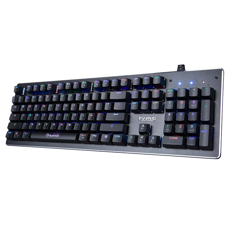 Teclado gaming - Scorpion MA-KG935 SP, Mecánico, USB, Retroiluminado, anti ghosting, negro