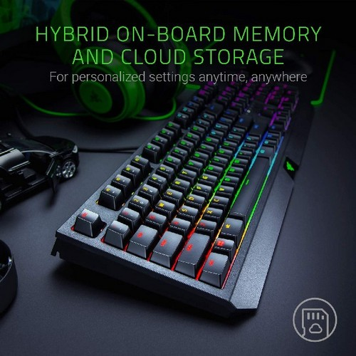 Teclado gaming - Razer BlackWidow Green Switch (2019), Mecánico, Retroiluminado, 5 configuraciones, Negro
