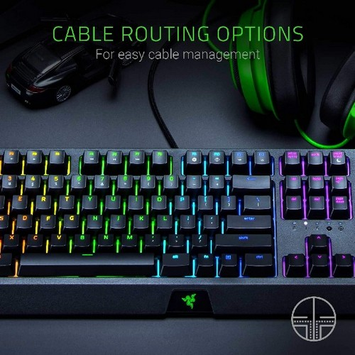 Teclado gaming - Razer BlackWidow Green Switch (2019), Mecánico, Retroiluminado, 5 configuraciones, Negro