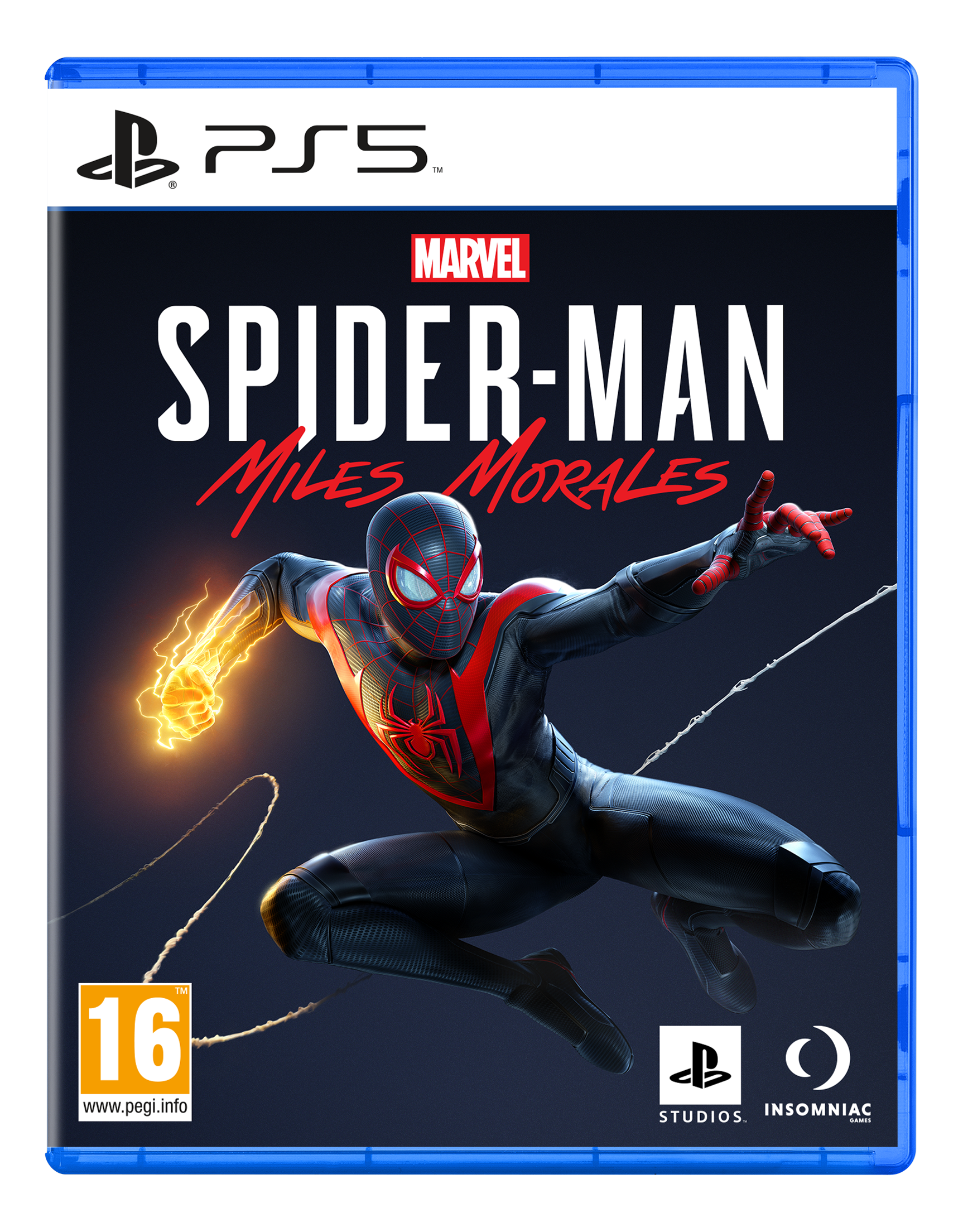 Couverture du jeu : Spider-Man en costume rouge et noir, avec un fond bleu.