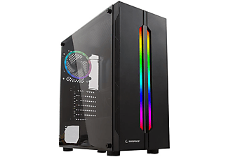 RAMPAGE Spectra Tempered Glass 600W 80Plus Rainbow Fan ve Ledli Gaming Bilgisayar Kasası Siyah