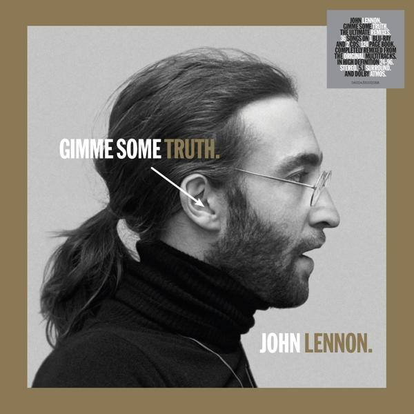 John Lennon portréja, "Gimme Some Truth" felirattal.