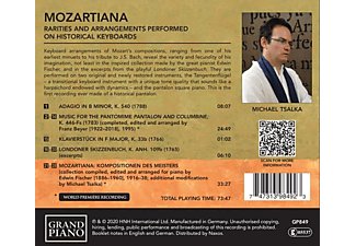 Tsalka Michael - MOZARTIANA: RARITIES AND ARRANGEMENTS PERFORMED ON  - (CD)