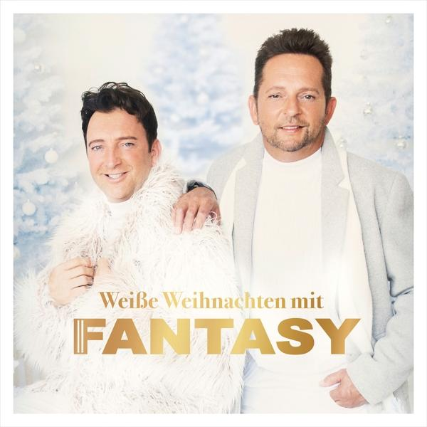 Albumcover von zwei Männern in Weiß. Titel: Weisse Weihnachten mit Fantasy.
