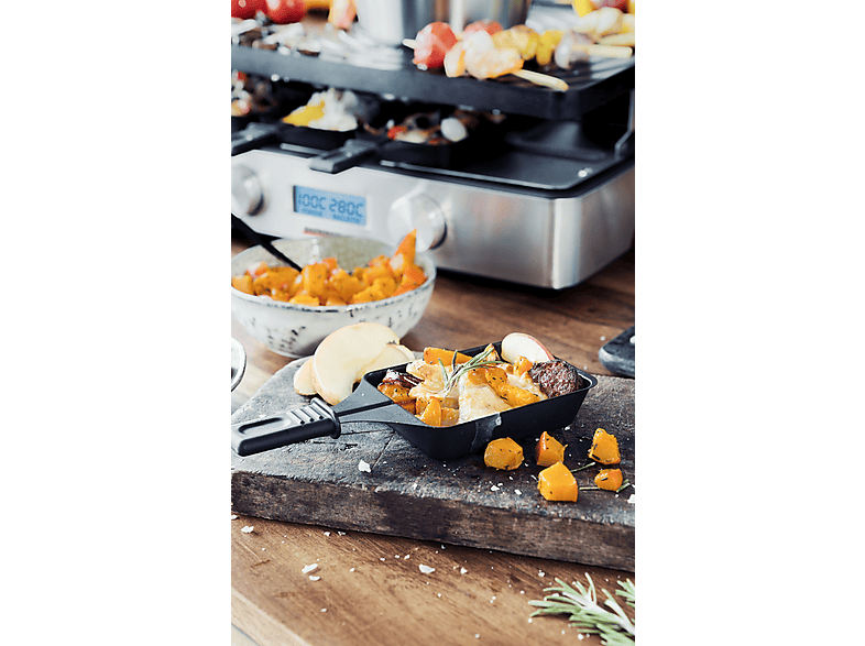 Gastroback 2in1 Advanced Plus Raclette & Fondue (in Edelstahl, Schwarz, für 1-9 Personen, 2200 Watt) — Foto 4 von 5