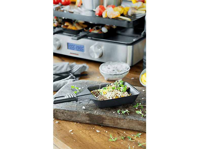 Gastroback 2in1 Advanced Plus Raclette & Fondue (in Edelstahl, Schwarz, für 1-9 Personen, 2200 Watt) — Foto 5 von 5
