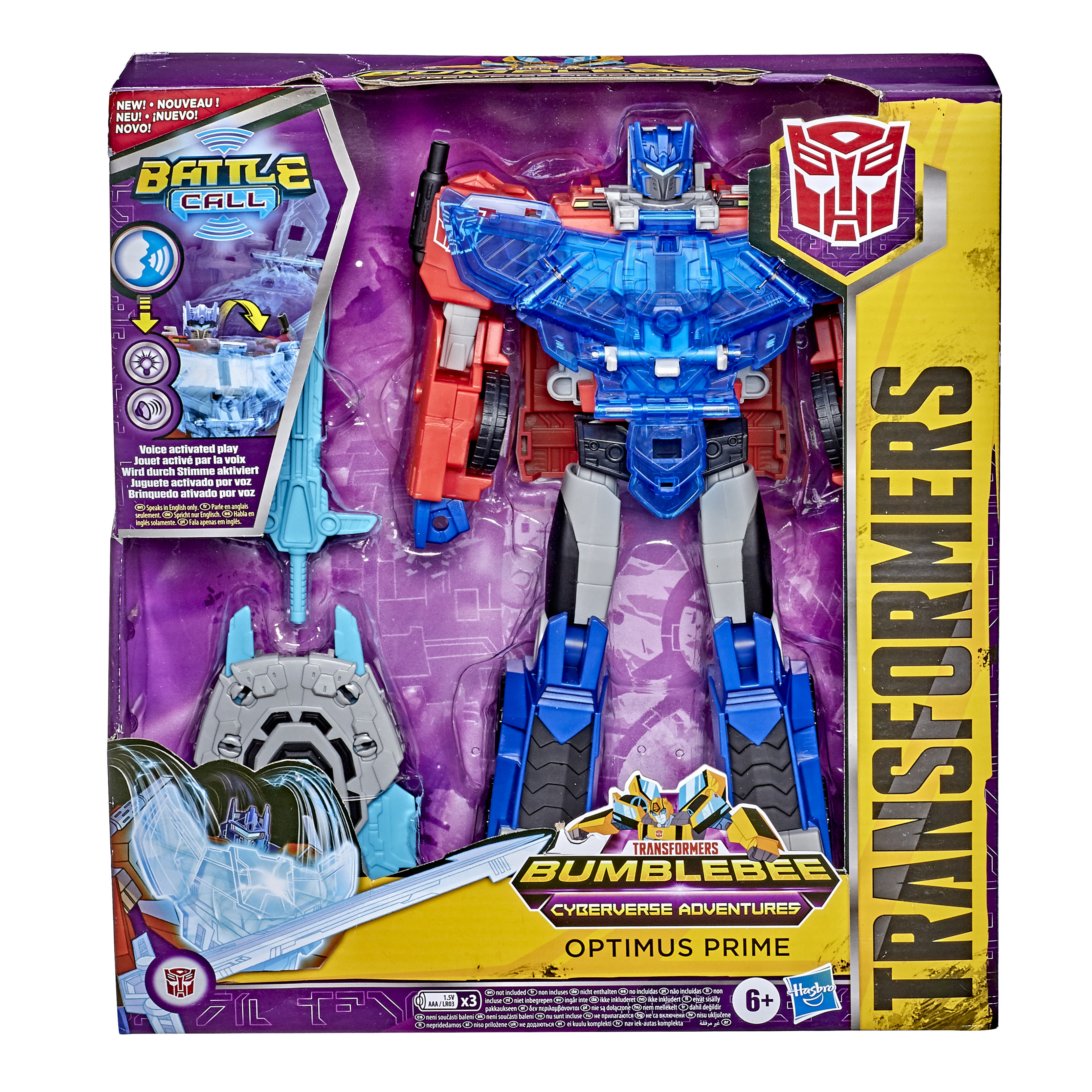 HASBRO Transformers Bumblebee Cyberverse Adventures Officer-Klasse Optimus Prime Actionfigur Blau/Rot