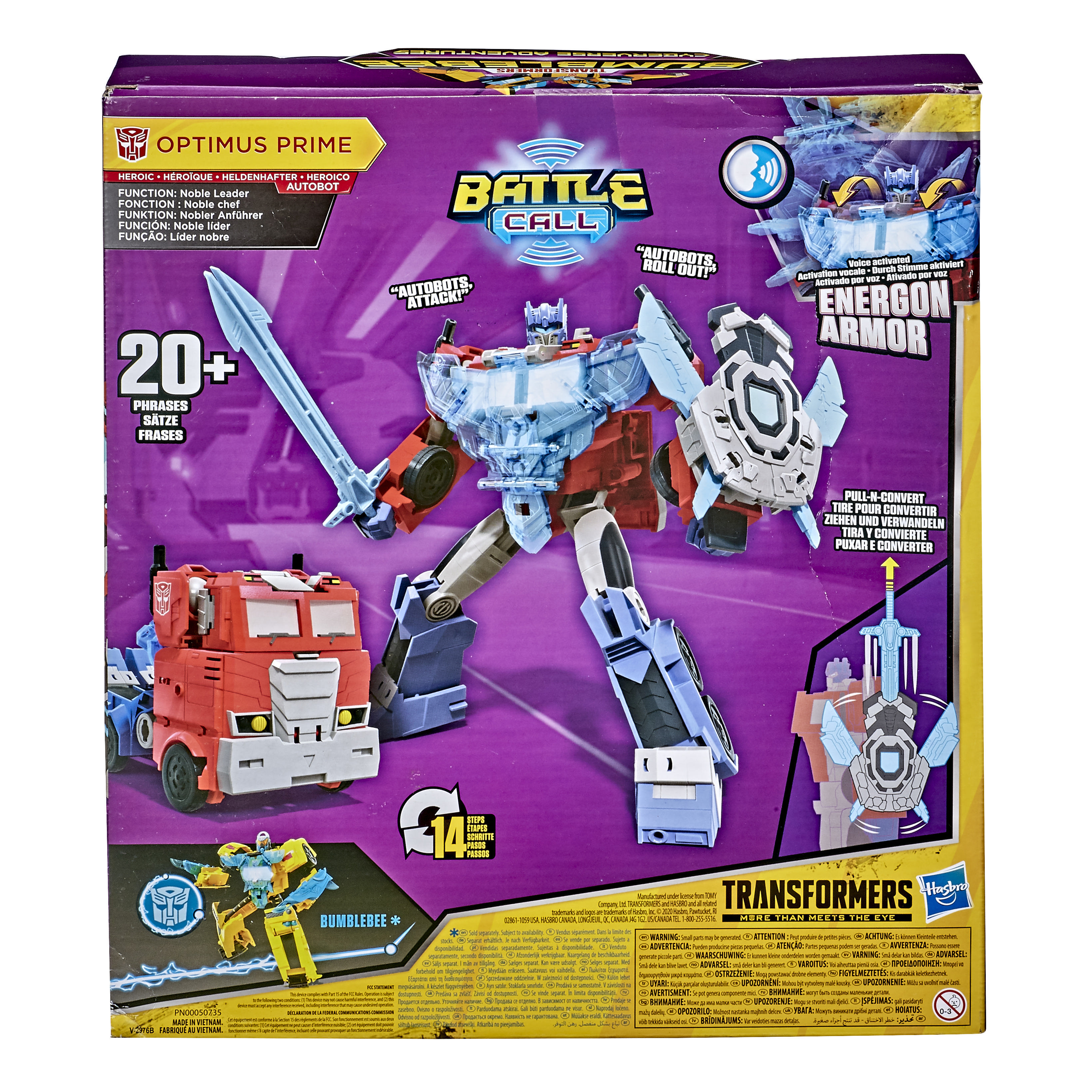 HASBRO Transformers Bumblebee Cyberverse Adventures Officer-Klasse Optimus Prime Actionfigur Blau/Rot