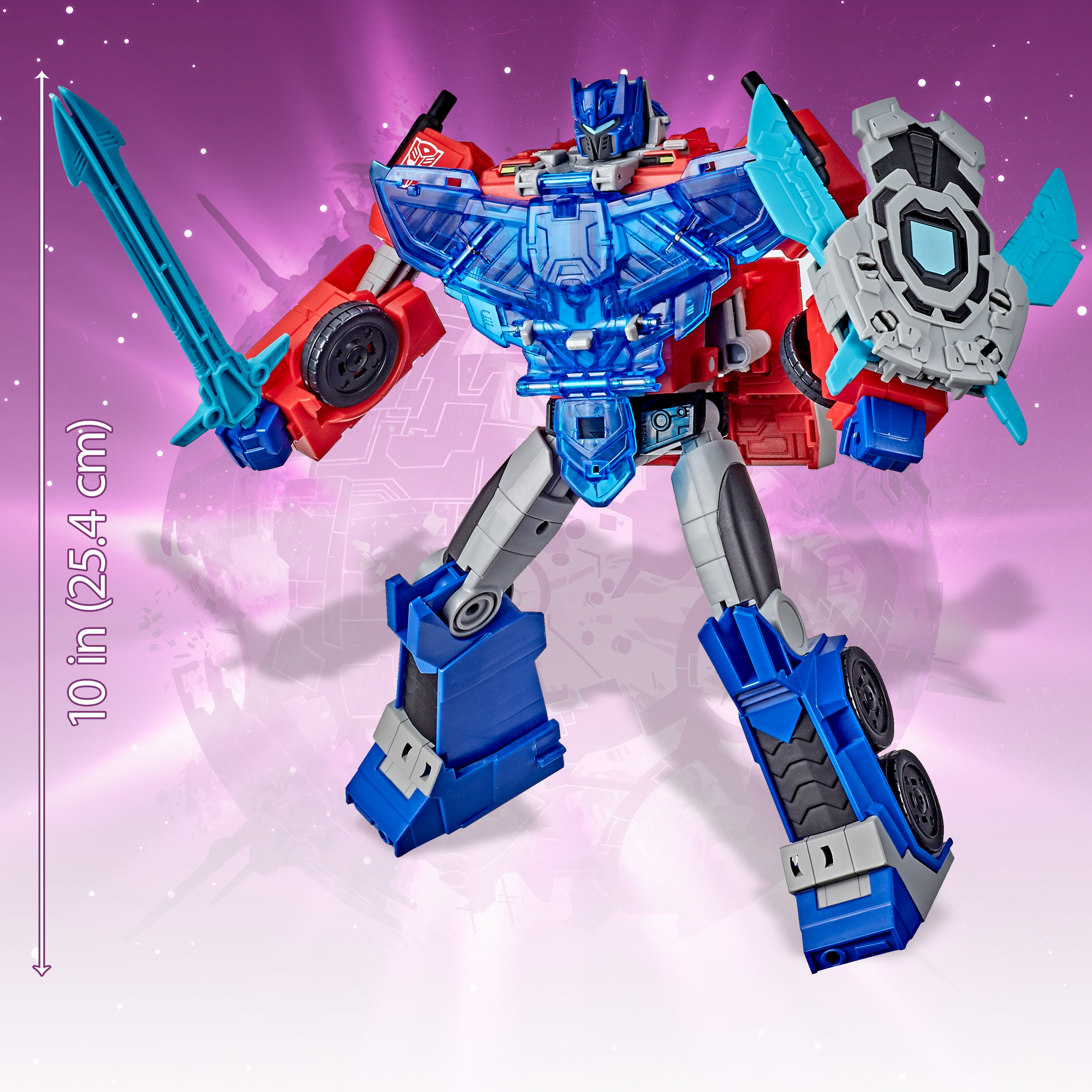 HASBRO Transformers Bumblebee Cyberverse Adventures Officer-Klasse Optimus Prime Actionfigur Blau/Rot