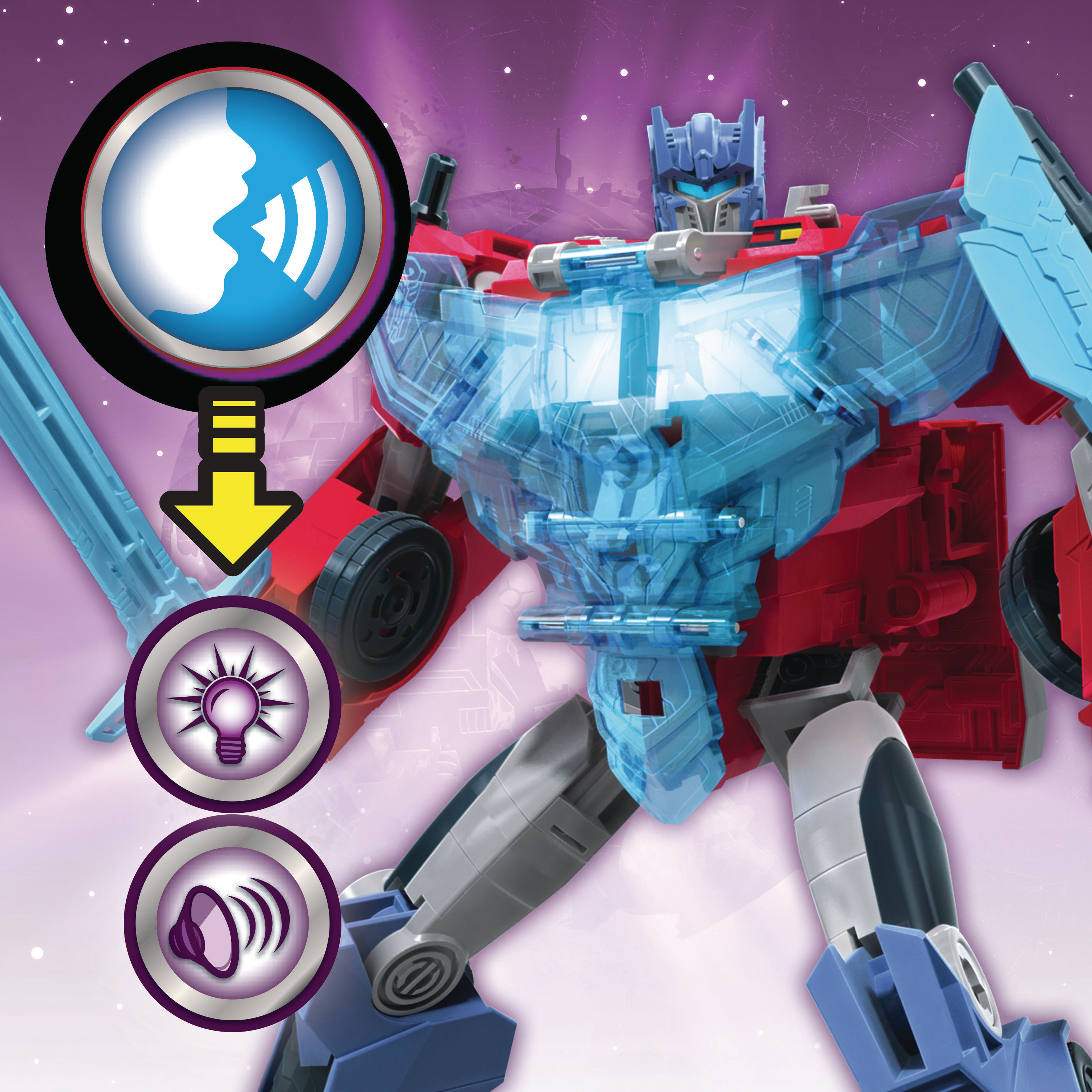 HASBRO Transformers Bumblebee Cyberverse Adventures Officer-Klasse Optimus Prime Actionfigur Blau/Rot