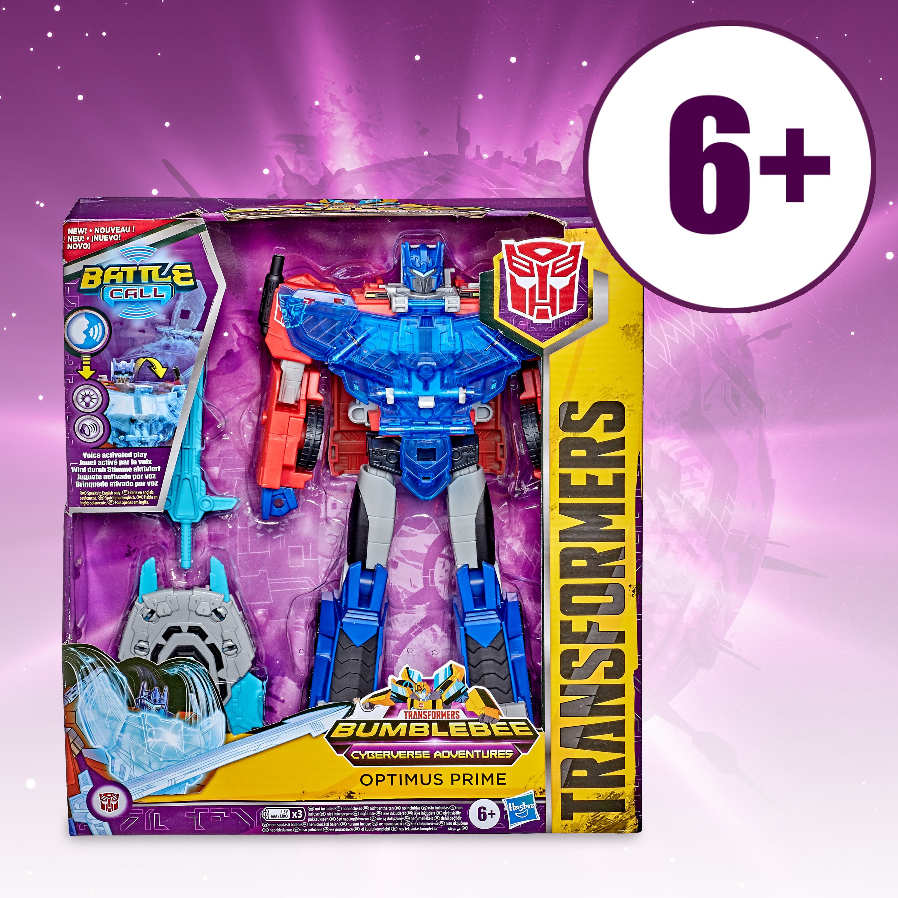 HASBRO Transformers Bumblebee Cyberverse Adventures Officer-Klasse Optimus Prime Actionfigur Blau/Rot