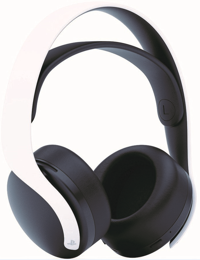 Auriculares supraaurales blancos y negros con diadema blanca, sobre un fondo blanco.