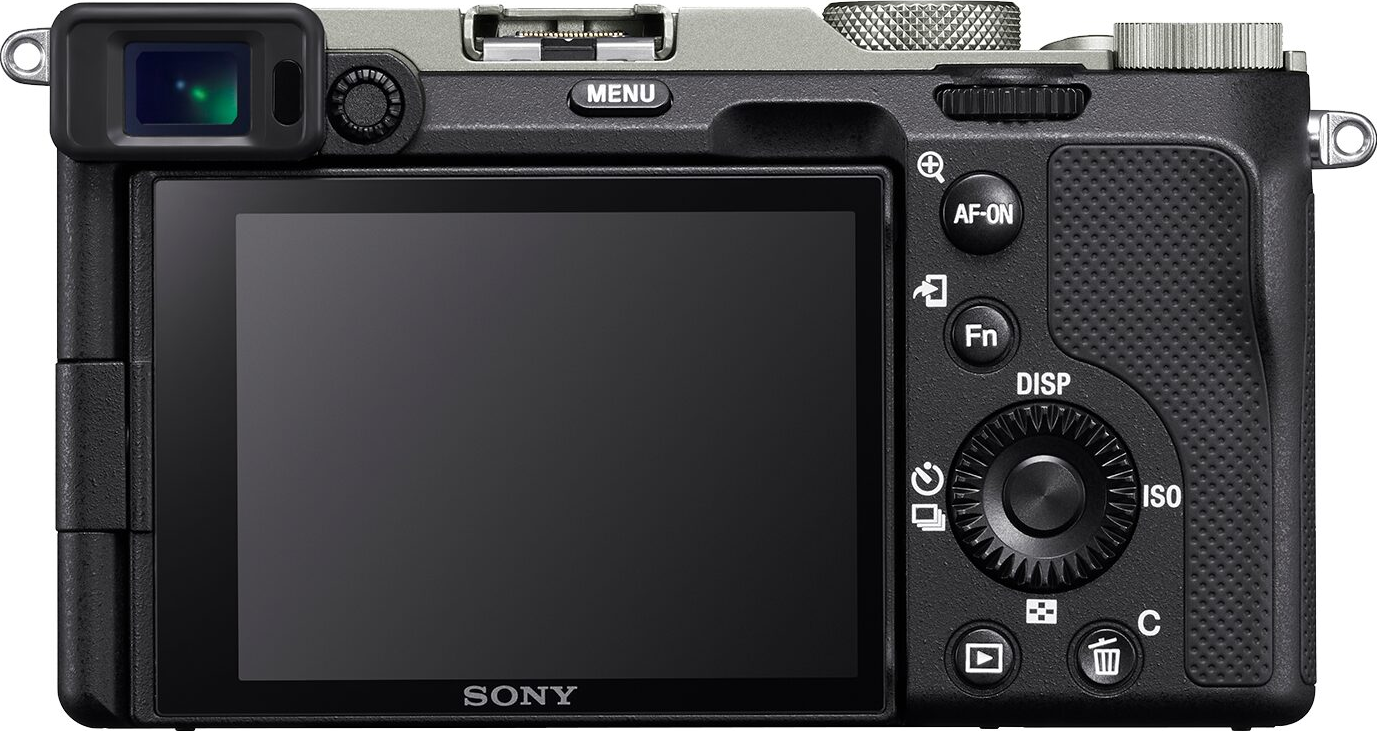 Dos de l'appareil photo Sony noir avec écran.