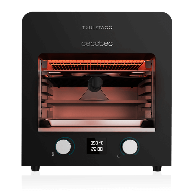 Parrilla eléctrica - Cecotec TXULETACO 8000 Inferno, 2200W, Parrilla de hierro fundido, Negro