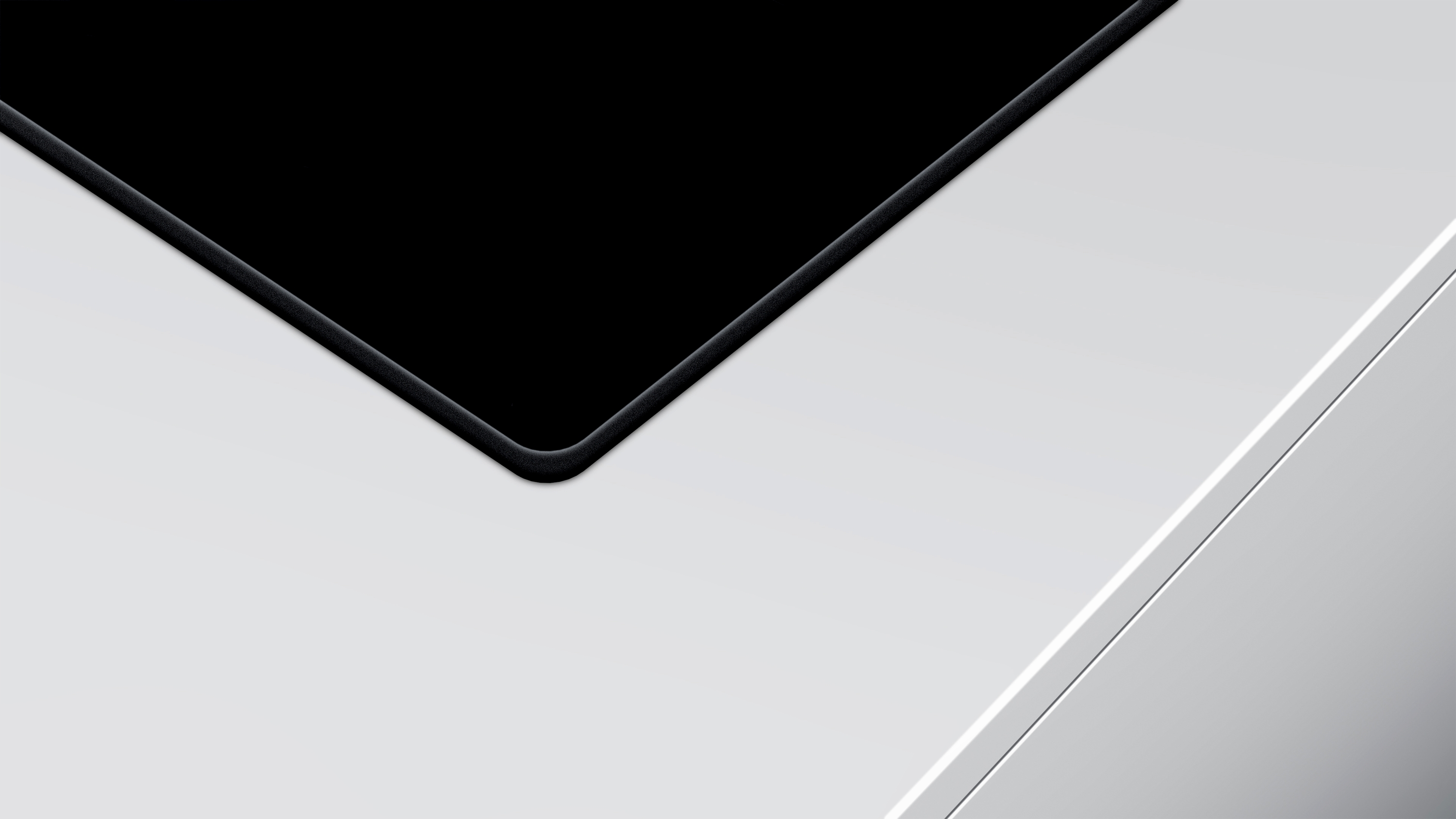 Abstract white and black geometric design with a black triangle at the top.