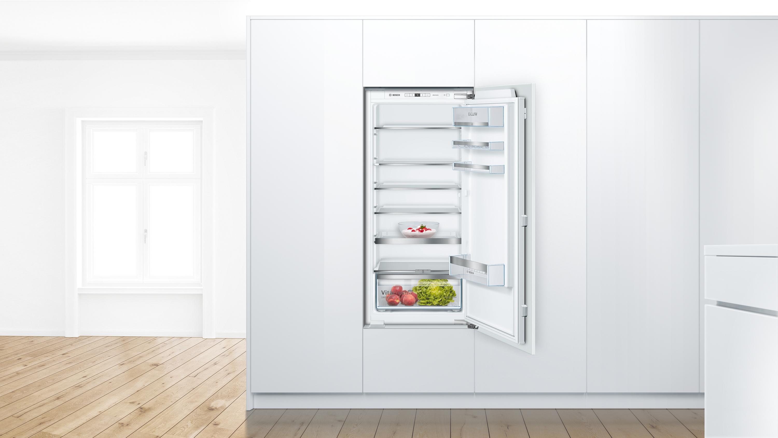 Frigorífico una puerta - Bosch KIR41AFF0, 211 l, 122.1 cm, Integrable, 33 dB, Blanco