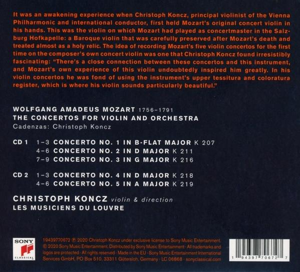 Text aus einem CD-Booklet, das Mozarts Violinkonzerte beschreibt.