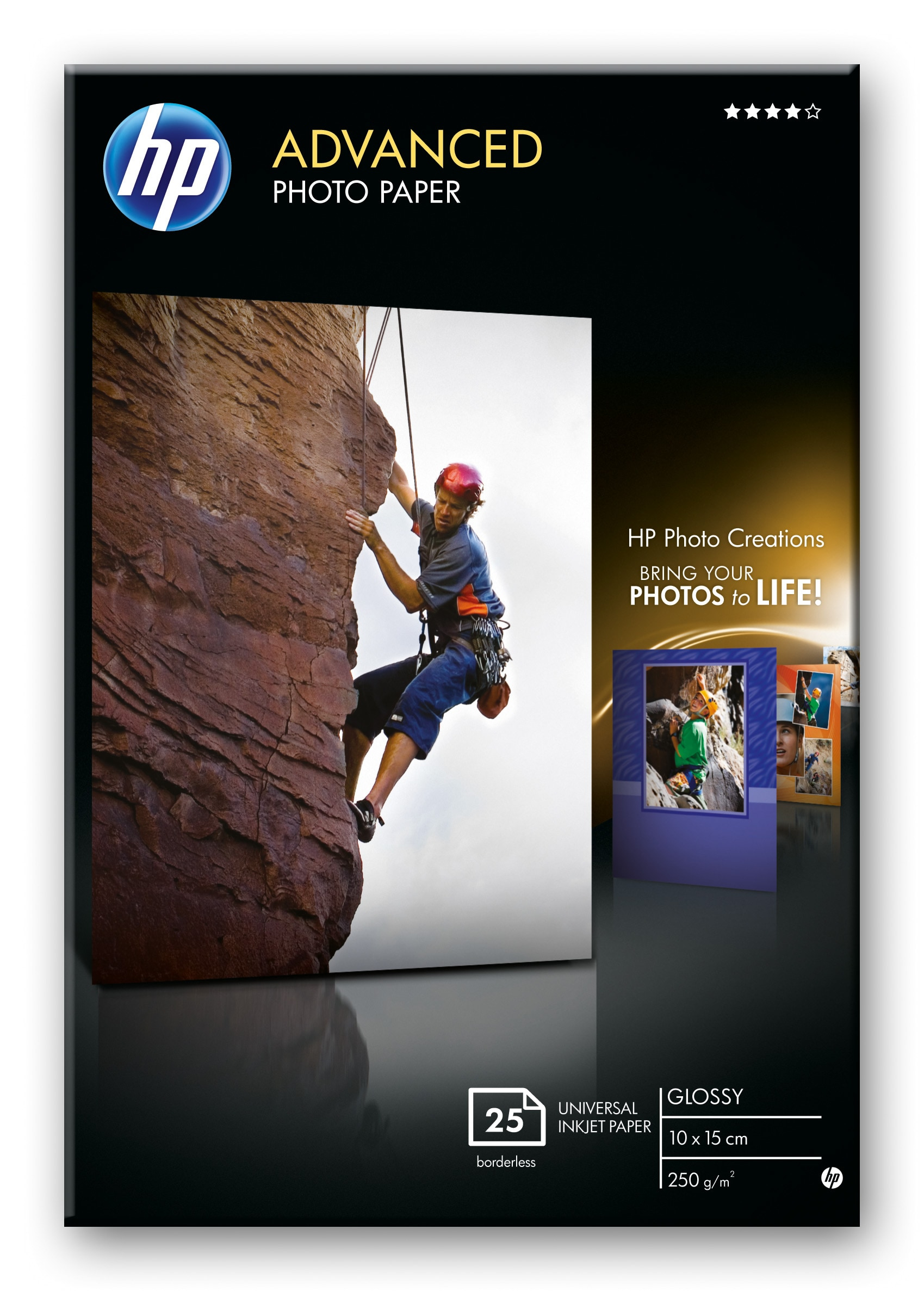 HP Q 8691 A mm Format Fotopapier 100 150 25x im randlos x mm Blatt glänzend, x 150 100
