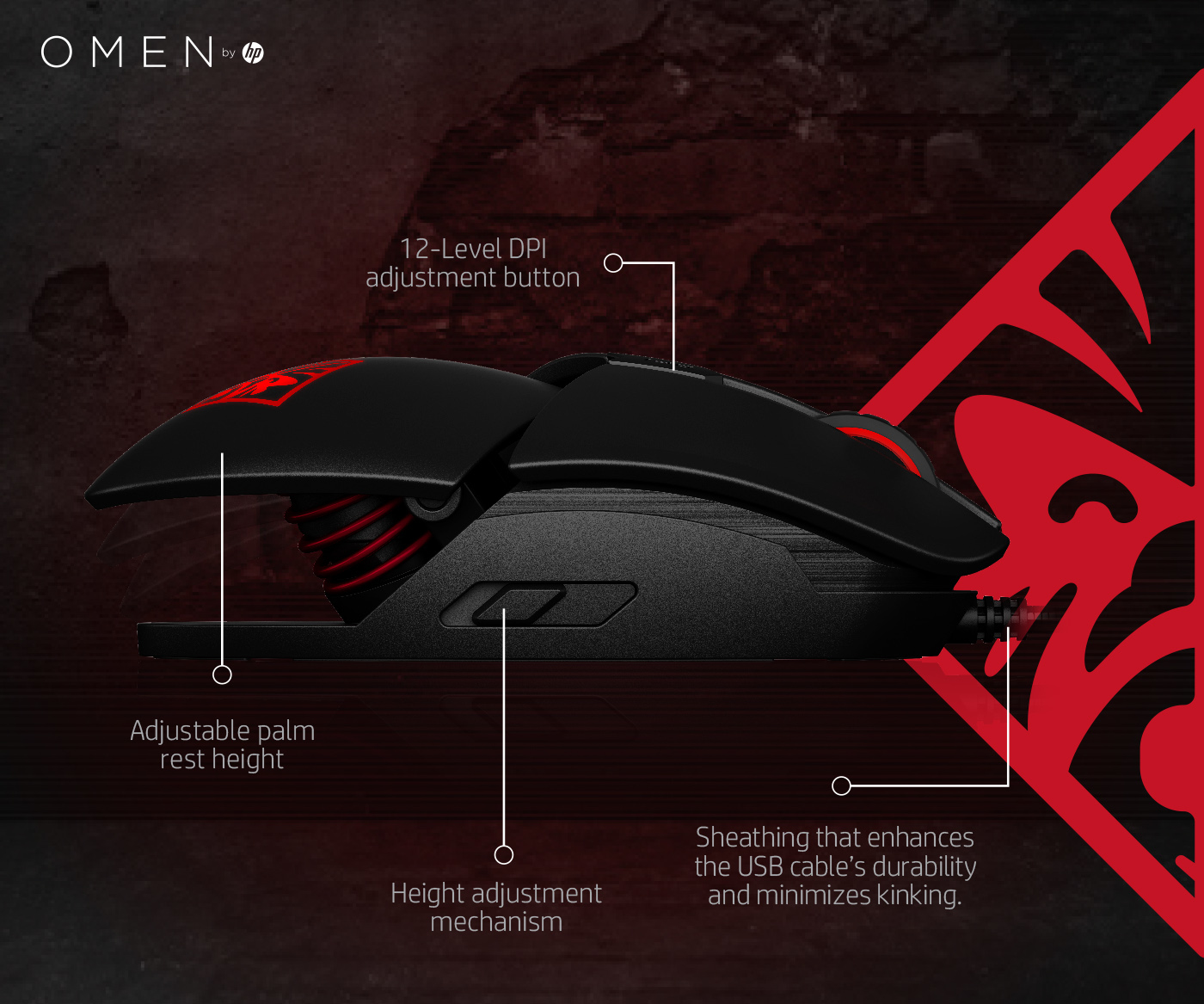 HP OMEN Reactor Gaming-Maus, Schwarz