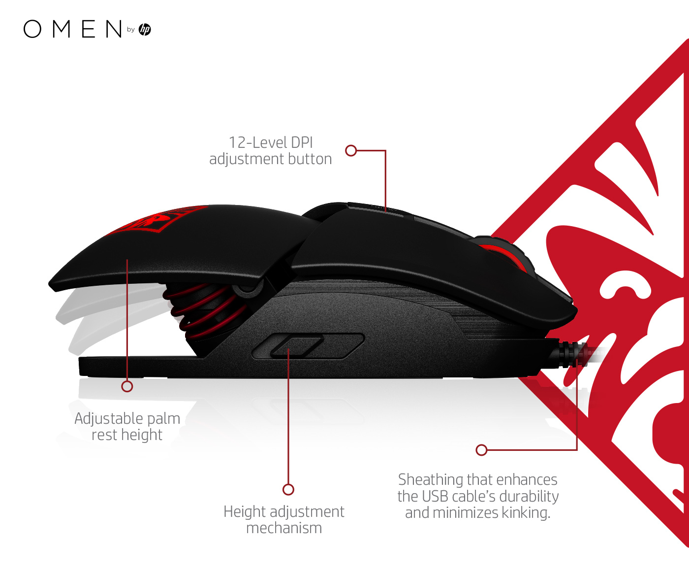 HP OMEN Reactor Gaming-Maus, Schwarz