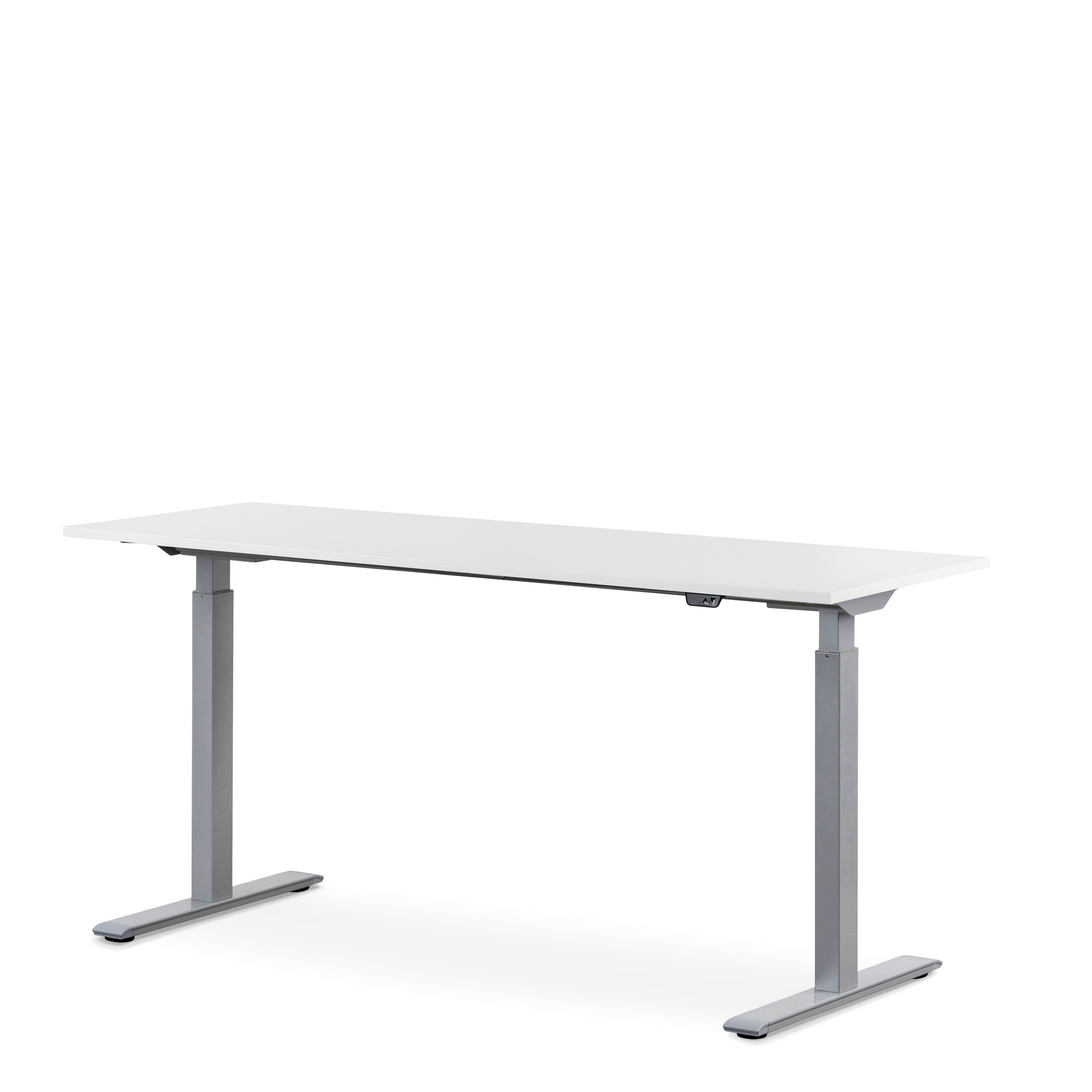 WRK21 elektronisch Schreibtisch, cm Tischgestell: Tischplatte: 160x60 Weiß höhenverstellbarer Steh-Sitz Grau