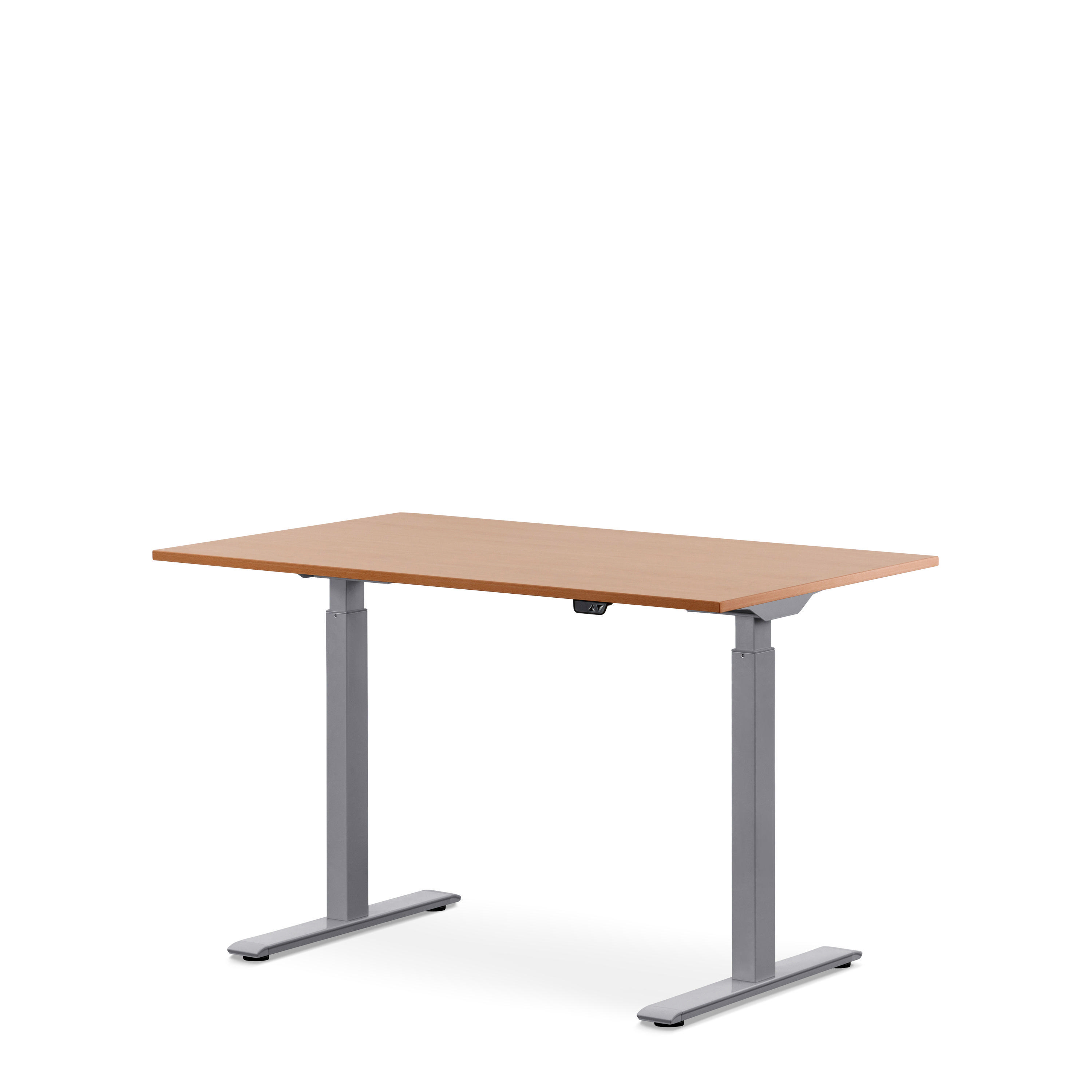 Tischgestell: Grau Schreibtisch, höhenverstellbarer WRK21 Steh-Sitz cm elektronisch Tischplatte: 120x80 Buche
