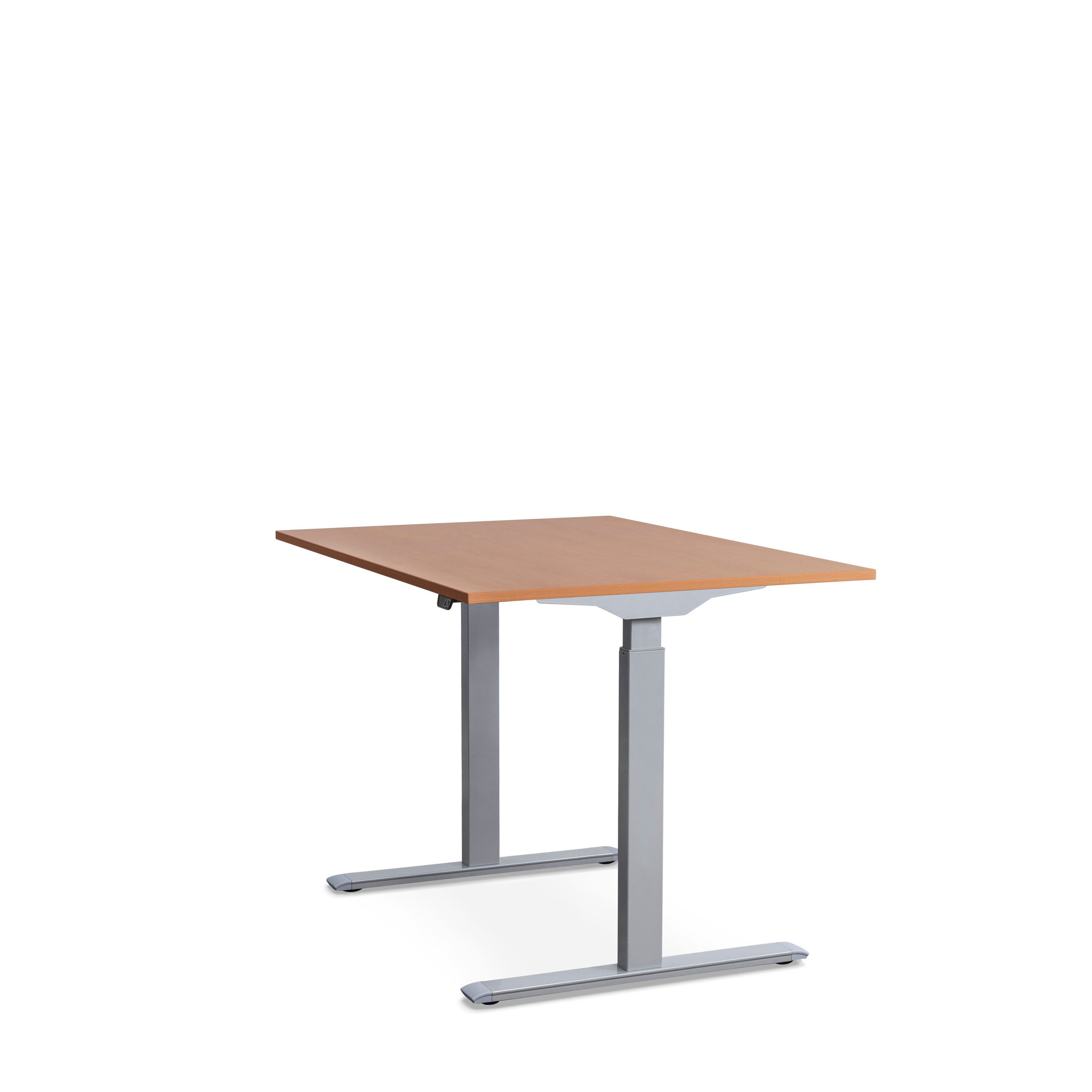 höhenverstellbarer Tischplatte: elektronisch cm 120x80 Buche Steh-Sitz Schreibtisch, WRK21 Grau Tischgestell: