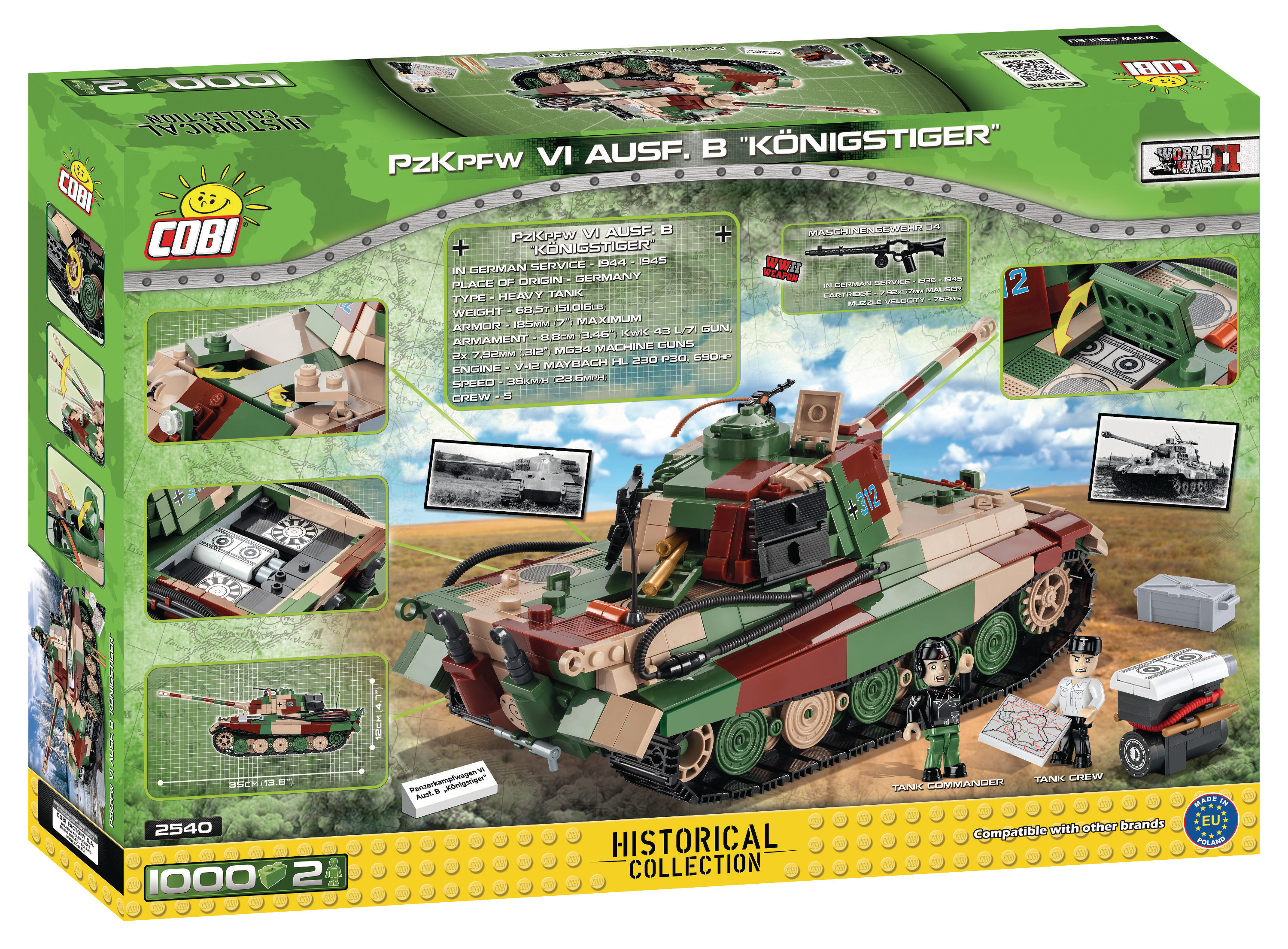 COBI Panzerkampfwagen Tiger B Bausatz, Königstiger Mehrfarbig VI Ausf