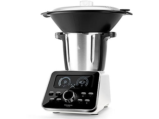Robot de cocina - Taurus Foodie, 1500 W, Multifuncional, 31 funciones, 12 velocidades, 3.5 L, Blanco