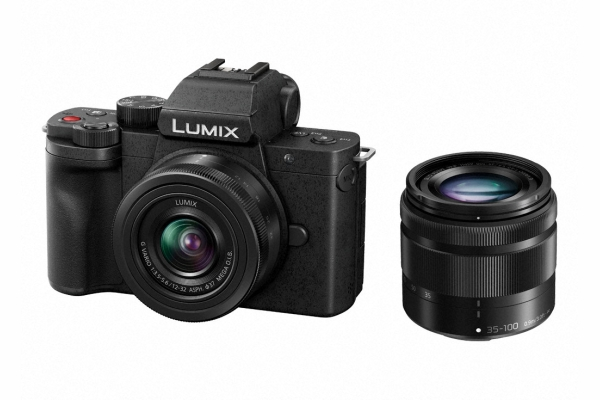 PANASONIC DC-G110WEG-K Kit Systemkamera mit Objektiv 12-32 mm, 35-100 mm, 7,5 cm Display Touchscreen