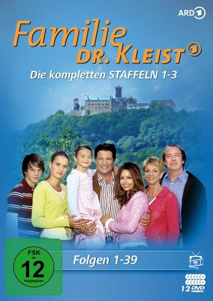 DVD-Cover für 'Familie Dr. Kleist'. Die Familie steht vor einem Schloss.