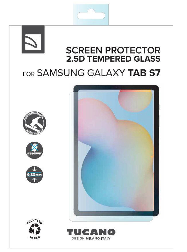 TUCANO 61599 Displayschutzglas S7) Tab (für Samsung Galaxy