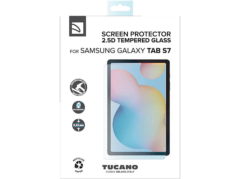 TUCANO 61599 Displayschutzglas S7) Tab (für Samsung Galaxy