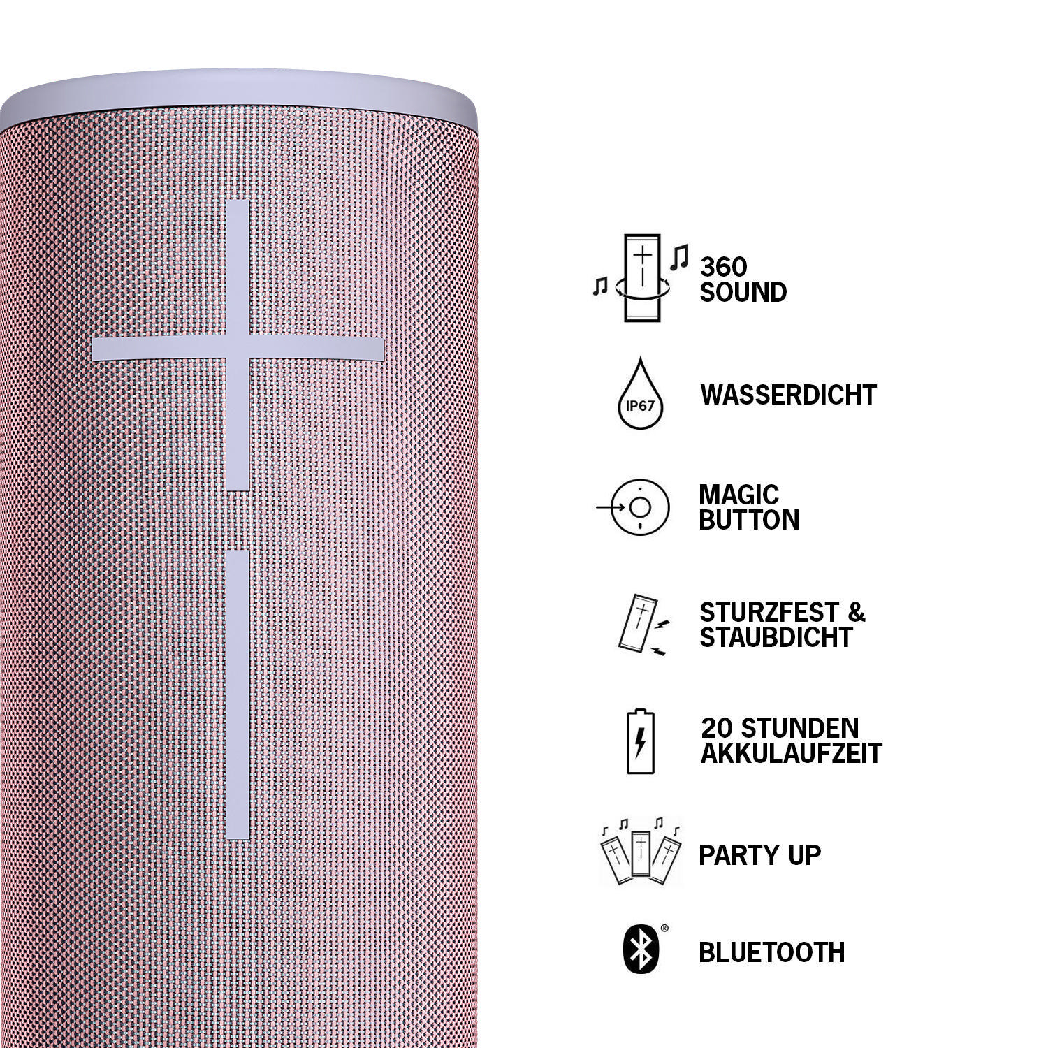 ULTIMATE EARS MEGABOOM 3 Bluetooth Lautsprecher, Seashell Peach, Wasserfest
