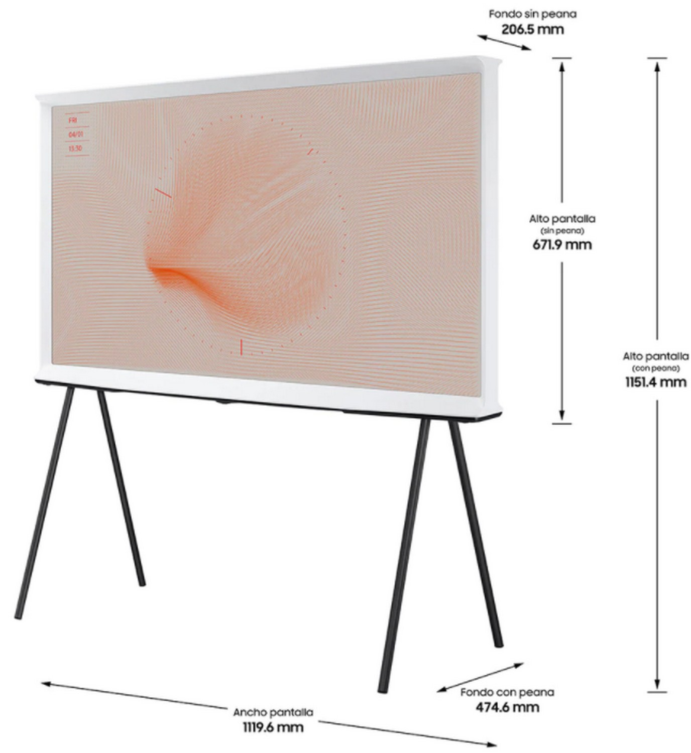 TV QLED 49" - Samsung LS01T The Serif, UHD 4K, Smart TV, DVB-T2, Inteligente, Control de voz, Quantum, HDR+