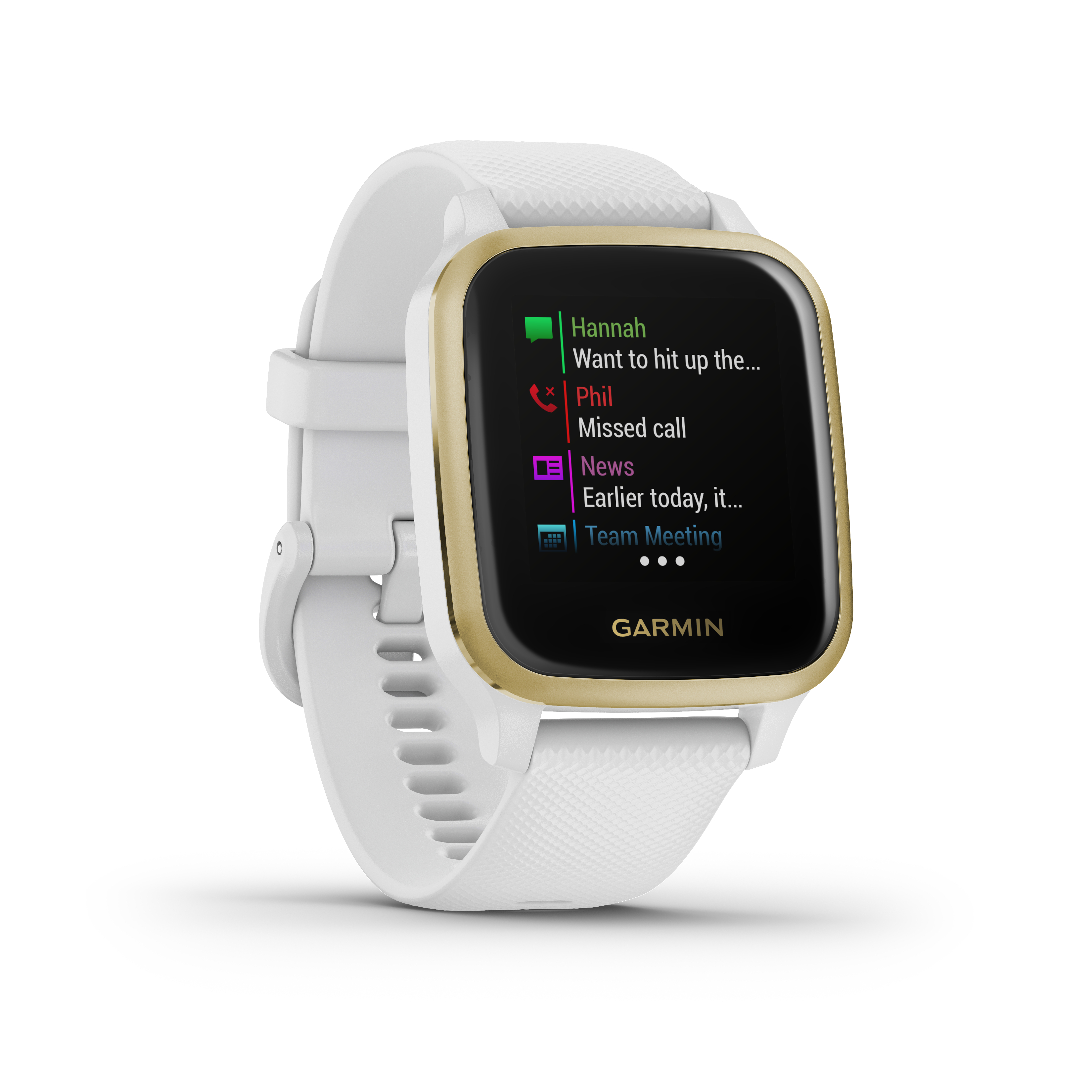 Polymer Smartwatch -, Weiß/Gold Silikon, SQ Venu GARMIN