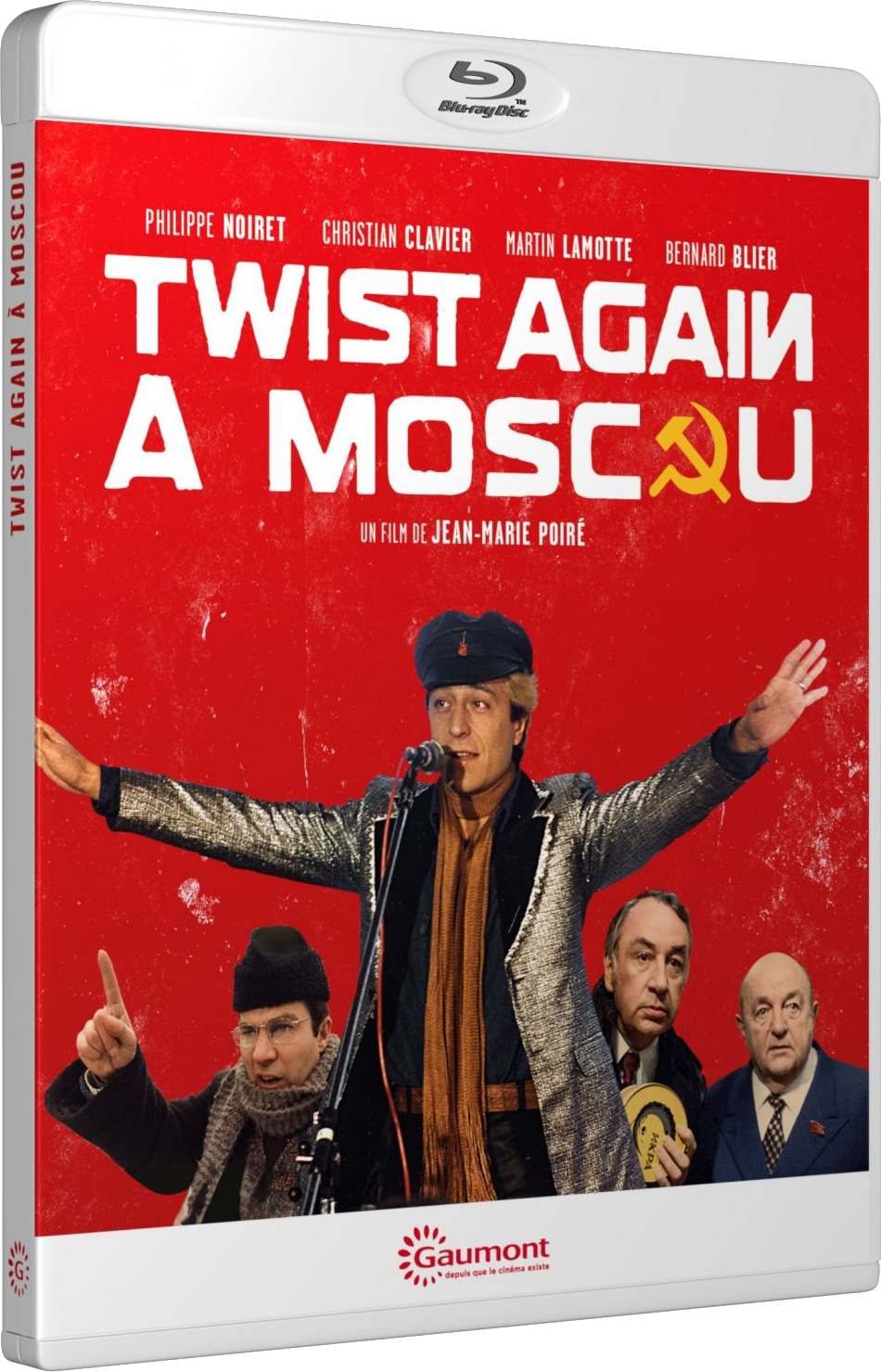 Blu-ray-hoes met een zingende man. Titel 'Twist Again a Moscou' op een rode achtergrond.