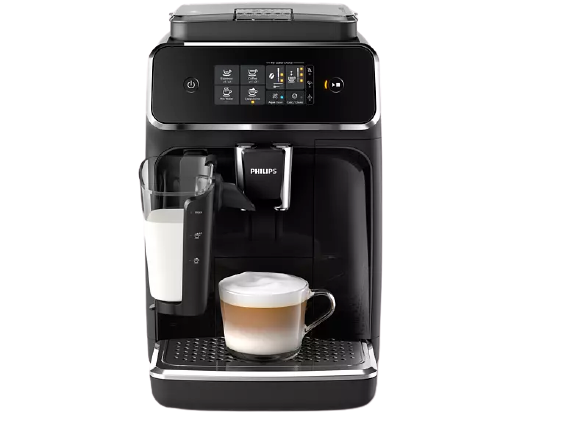 PHILIPS EP2231/40 Serie 2200 Latte GO Kaffeevollautomat (Matt Schwarz, Keramikmahlwerk, 15 bar, integrierter Milchbehälter)