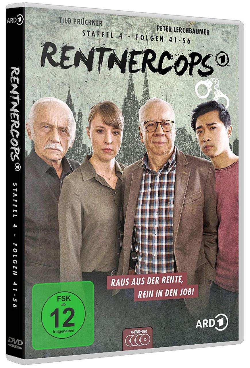 DVD-Box mit vier Schauspielern. Der Titel ist 'Rentnercops' und hat eine Bewertung von 12.