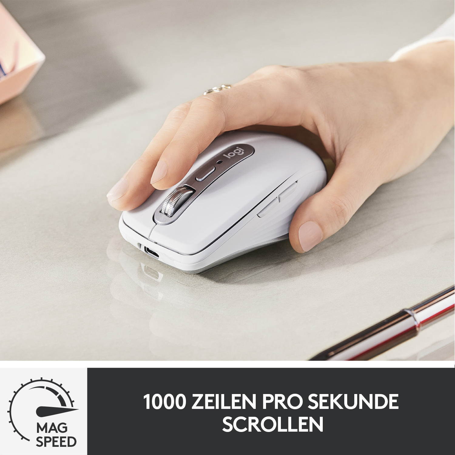 LOGITECH MX Anywhere 3 für Mac kompakte kabellose Maus, Space Grey 
