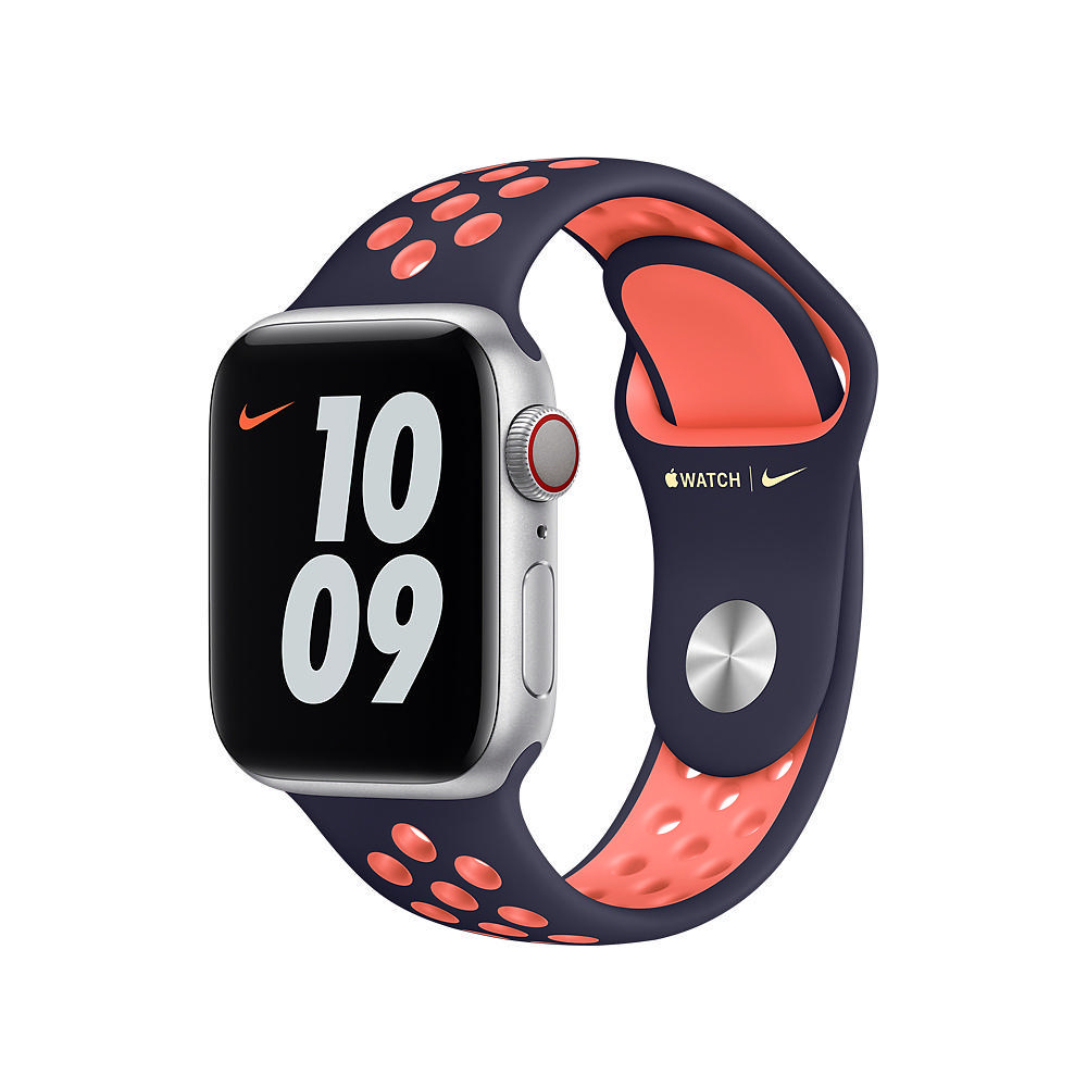 APPLE 40 mm Nike Sport, Ersatzarmband, Blue Black/Bright Mango