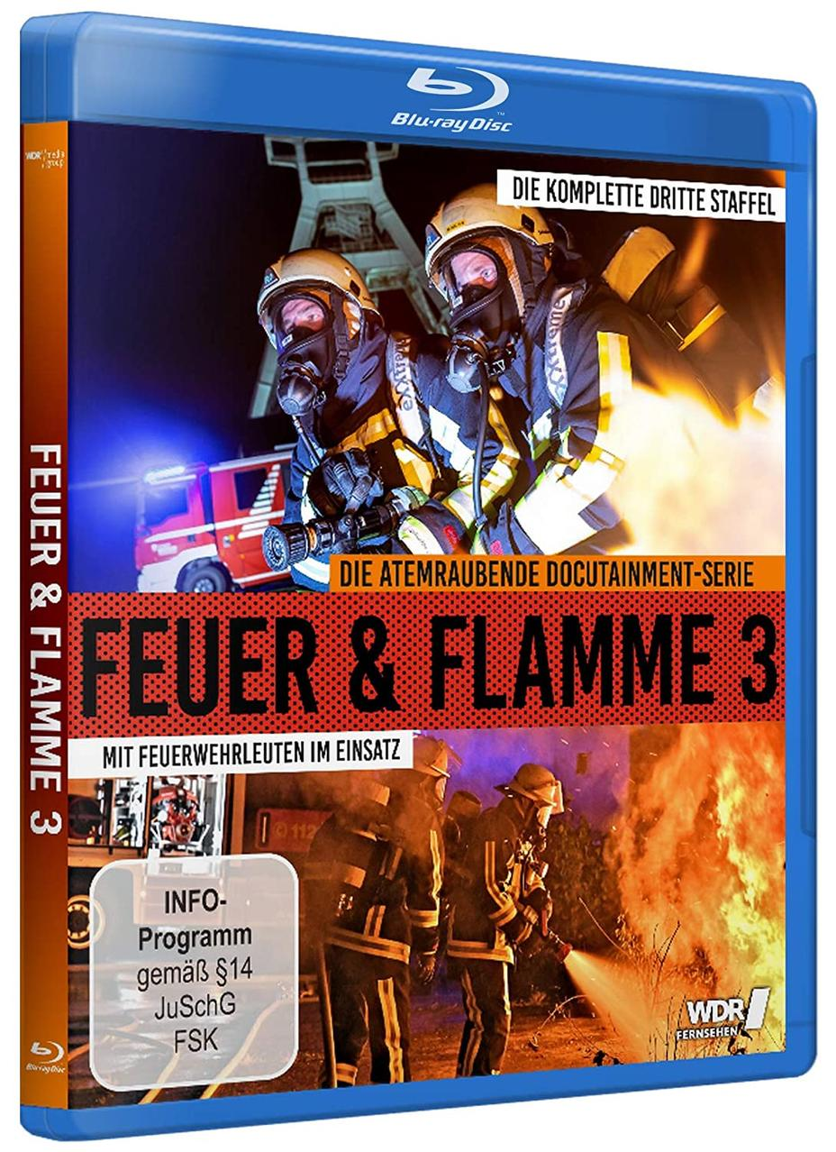 Ein Blu-ray-Box-Set für eine deutsche Feuerwehrserie, mit Feuerwehrleuten.