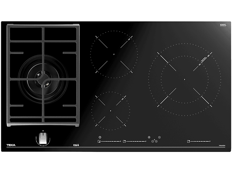 Teka – Placa gas mixta Teka 1 quemador y 3 zonas inducción – JZC 94313 ABNBK.
