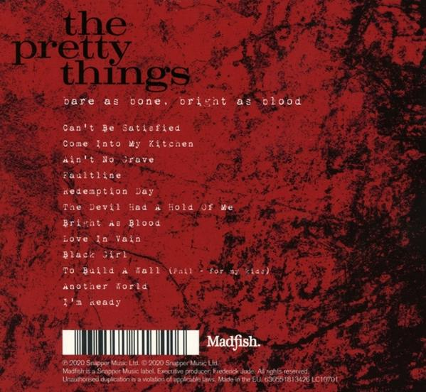 Die Rückseite eines Albums mit dem Titel "The Pretty Things", mit Auflistung der Songs und Credits.