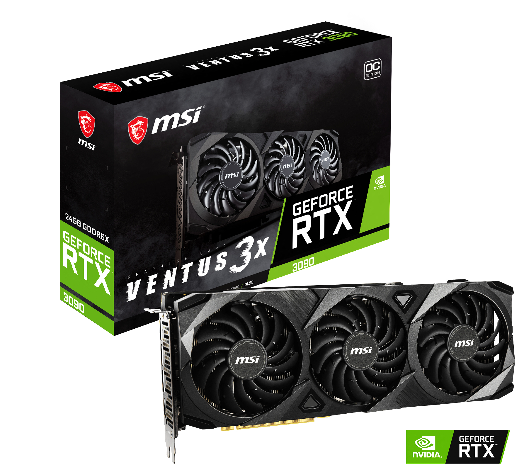 MSI GeForce RTX™ 3090 Ventus 3X OC 24GB (V388‐002R) (NVIDIA, Grafikkarte)