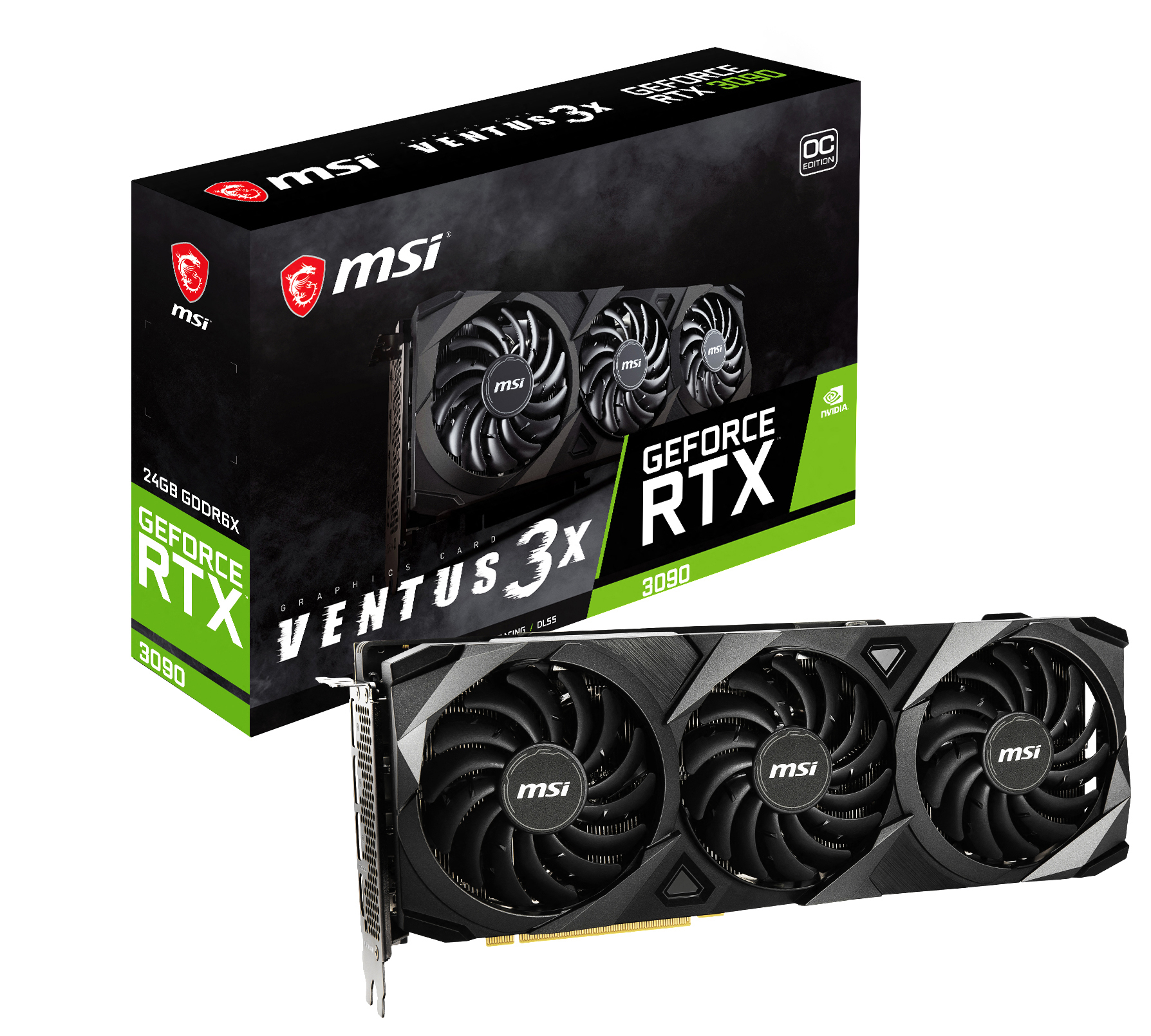 MSI GeForce RTX™ 3090 Ventus 3X OC 24GB (V388‐002R) (NVIDIA, Grafikkarte)