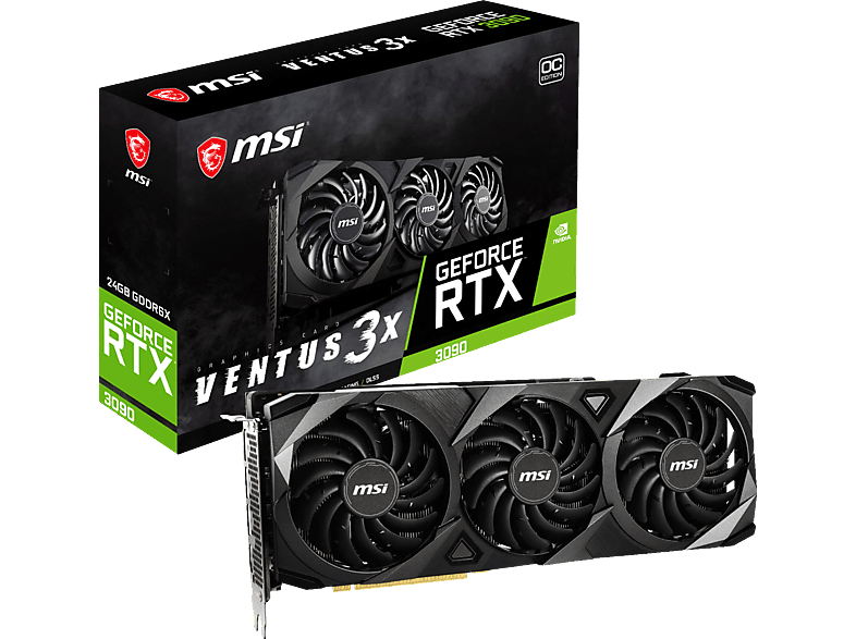 MSI GeForce RTX™ (NVIDIA, Ventus (V388‐002R) 3X OC 24GB 3090 Grafikkarte)