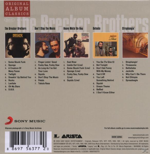 Albumcover von The Brecker Brothers, mit Albumcovern und Titellisten.